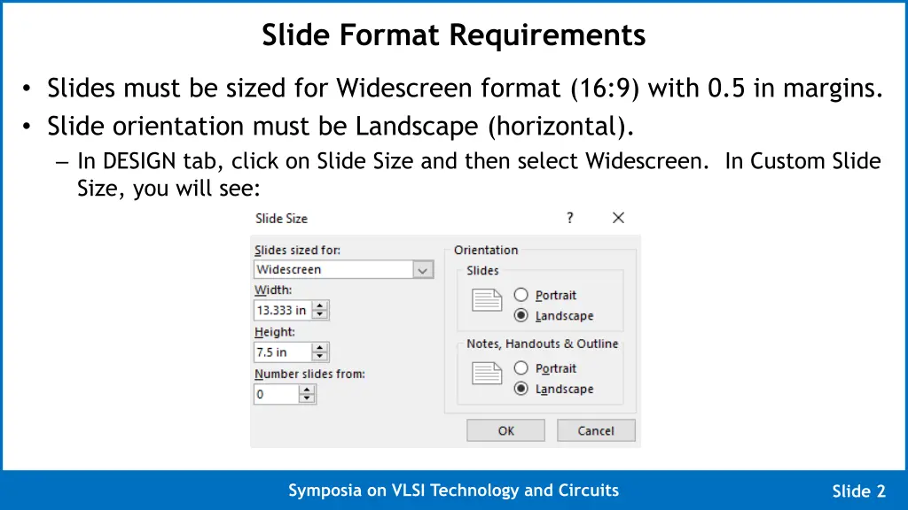 slide format requirements