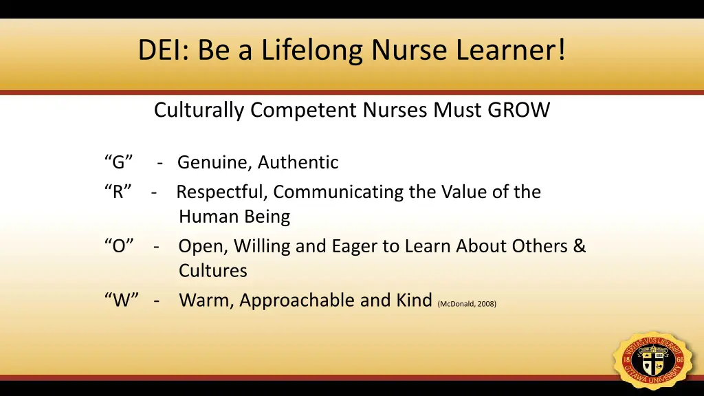 dei be a lifelong nurse learner