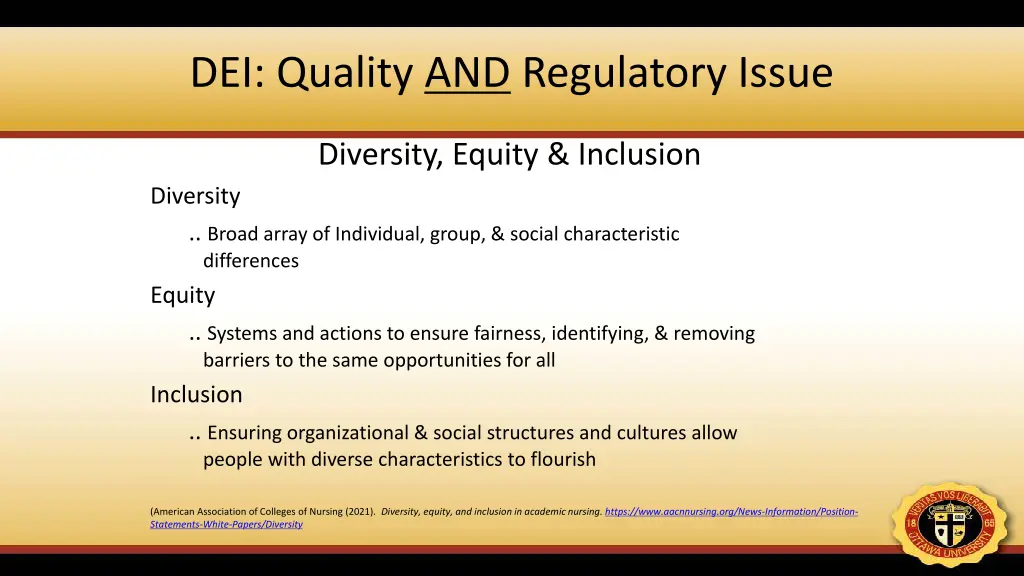 dei quality and regulatory issue