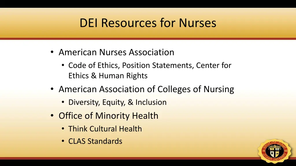 dei resources for nurses