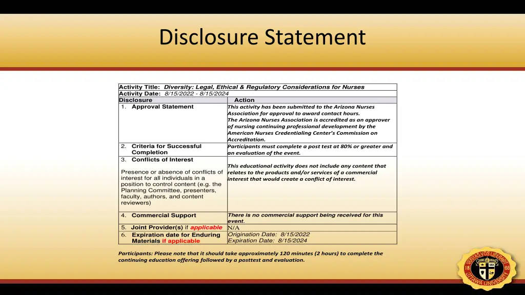 disclosure statement