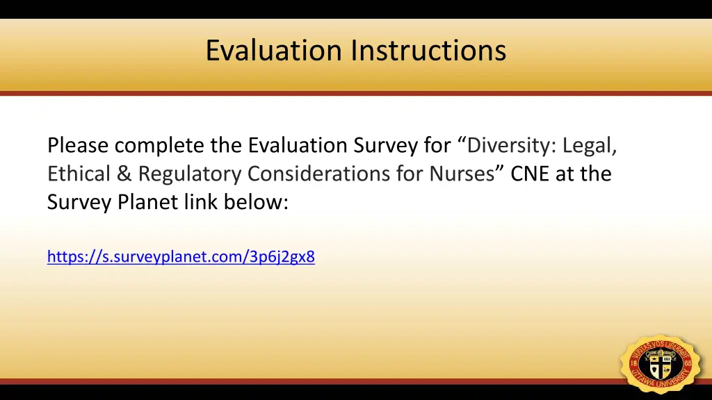 evaluation instructions