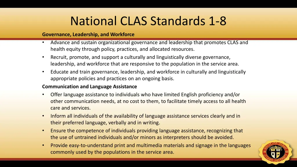 national clas standards 1 8