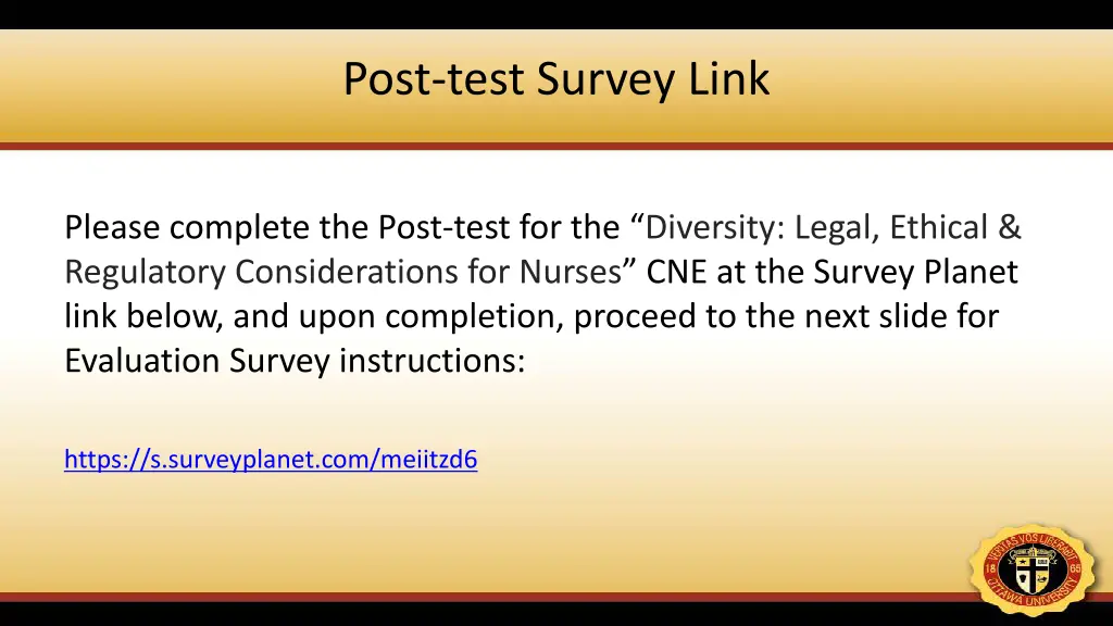 post test survey link