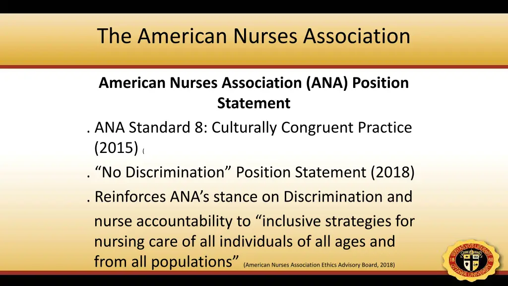 the american nurses association