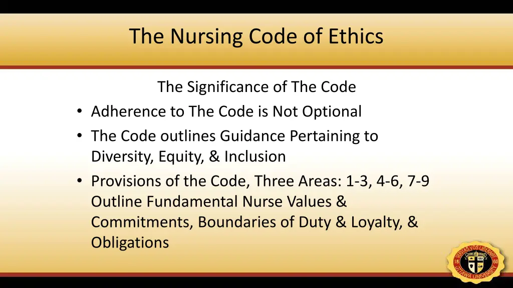 the nursing code of ethics
