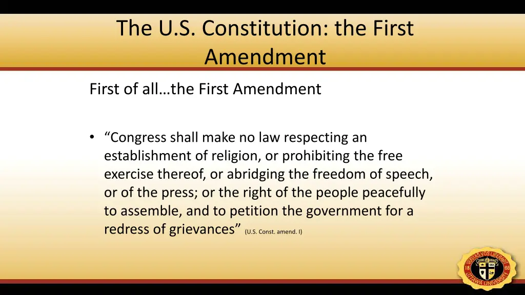 the u s constitution the first amendment