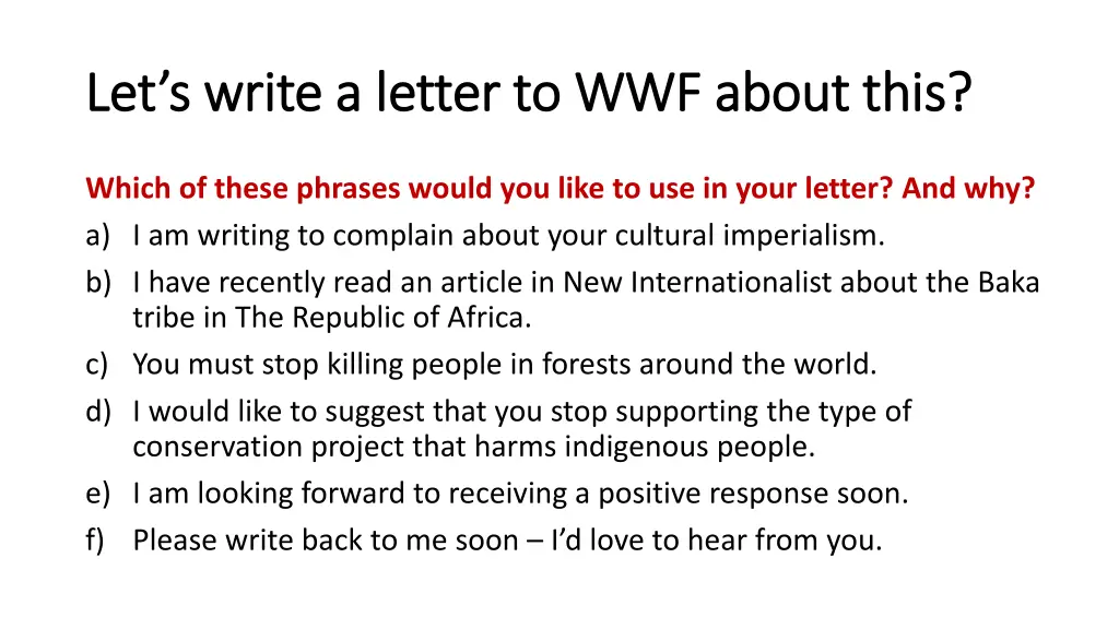 let s write a letter to wwf about this