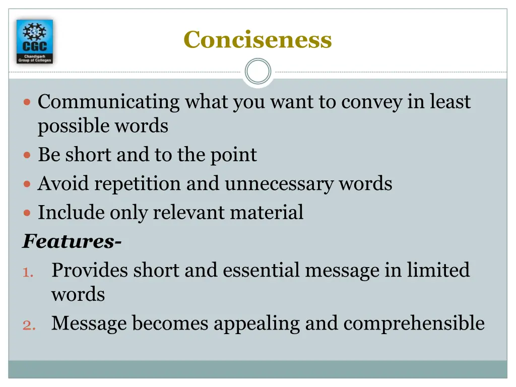 conciseness