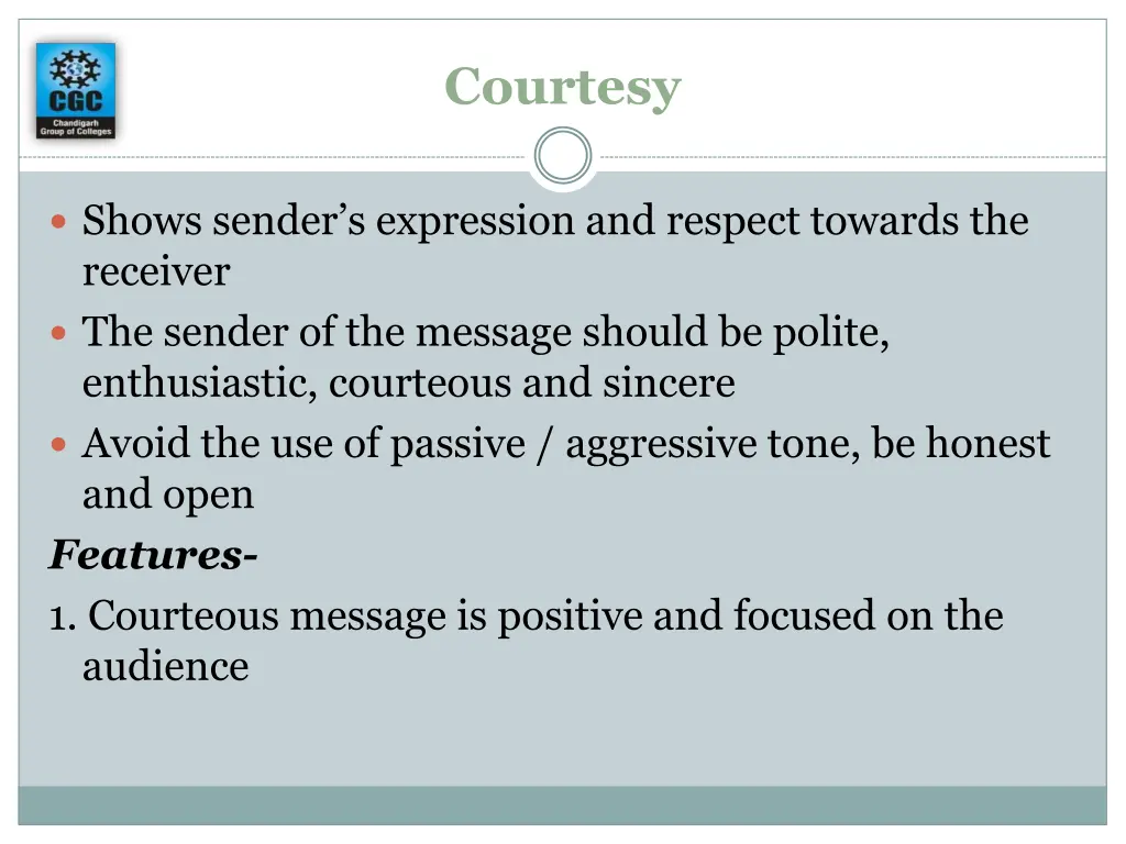 courtesy