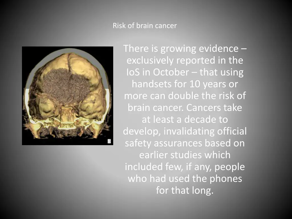risk of brain cancer