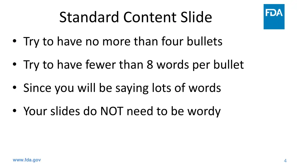 standard content slide