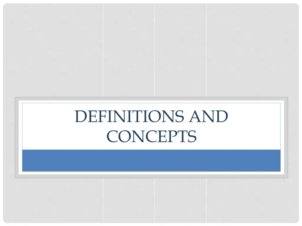 definitions and concepts