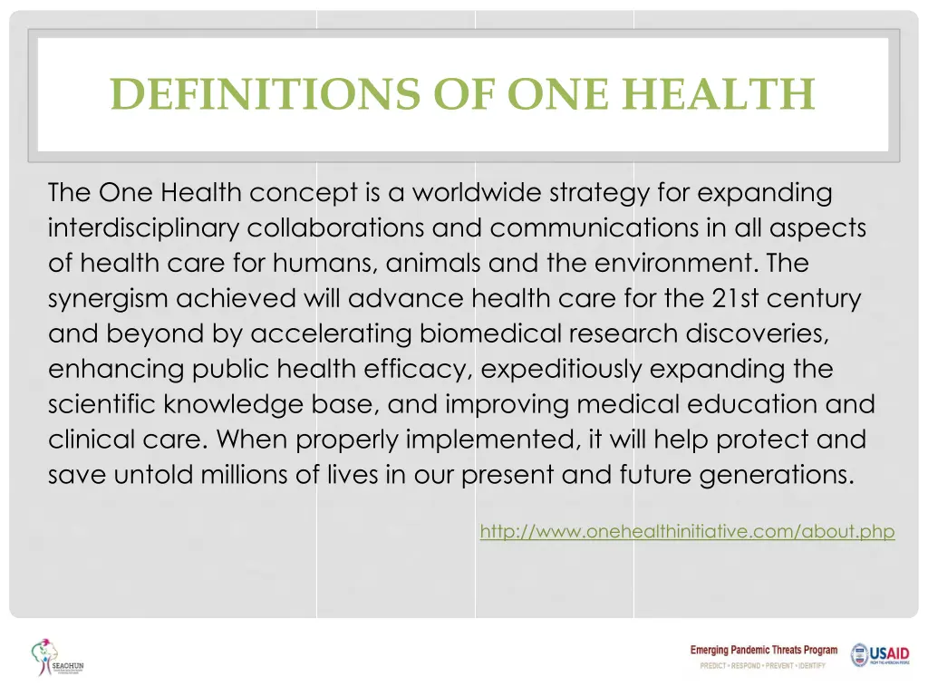 definitions of one health
