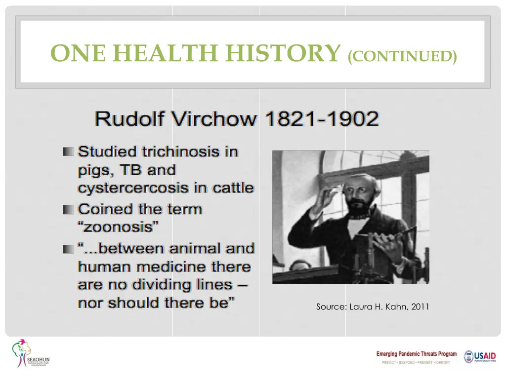 one health history continued