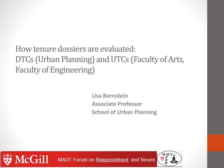 how tenure dossiers are evaluated dtcs urban
