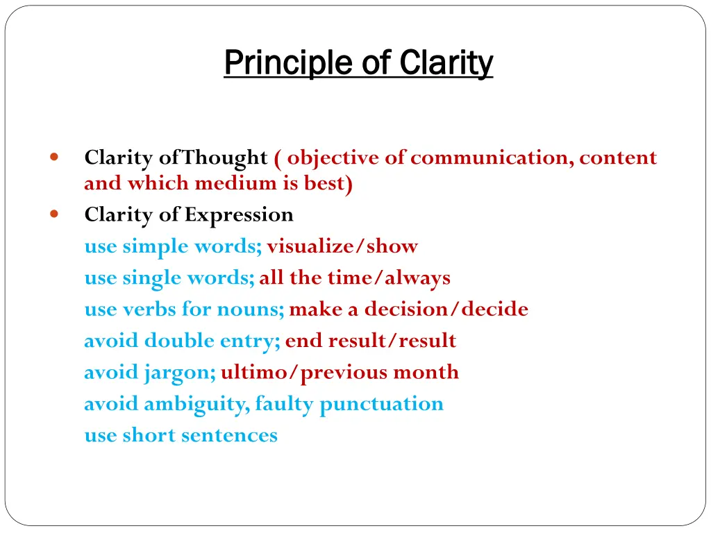 principle of clarity principle of clarity