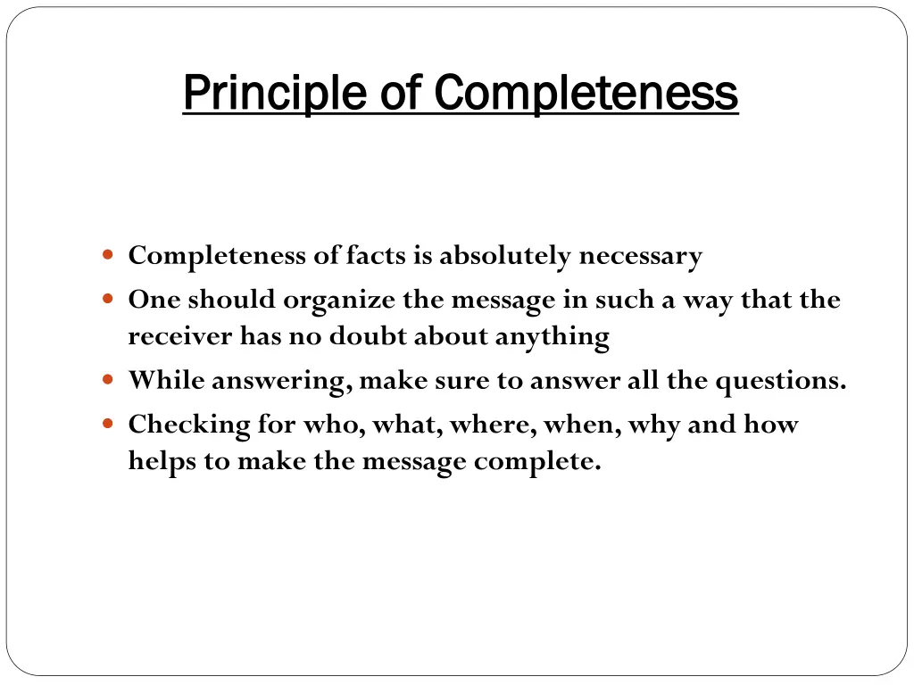 principle of completeness principle
