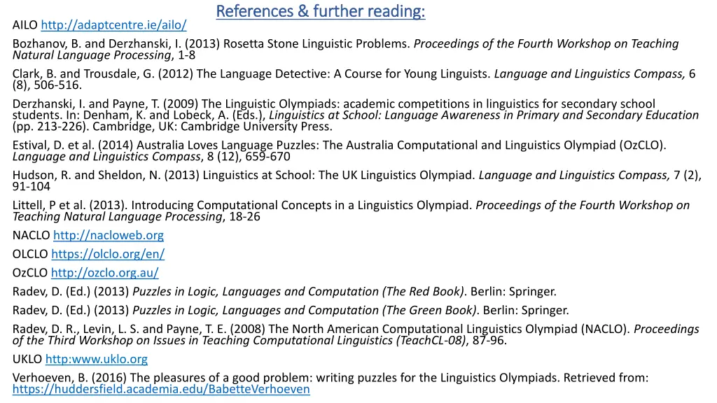 references further reading references further