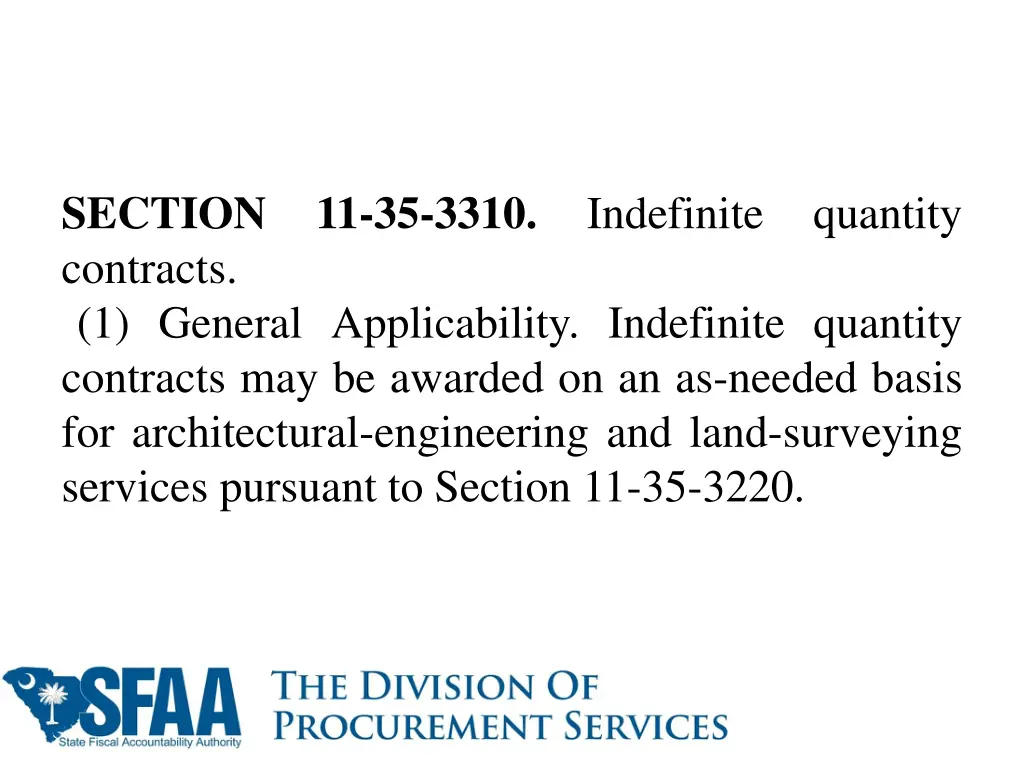 section contracts 1 general applicability