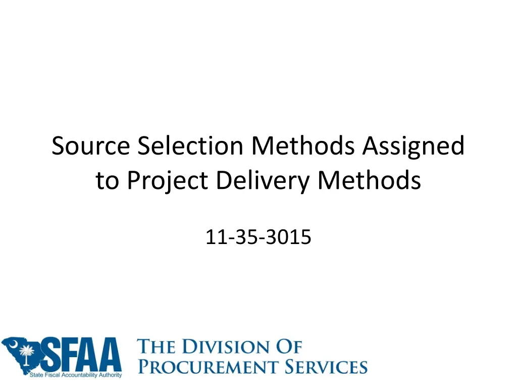source selection methods assigned to project
