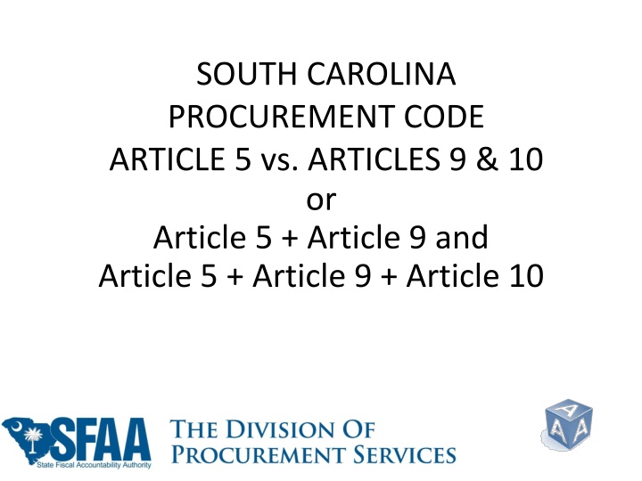 south carolina procurement code article
