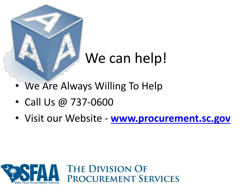 we can help