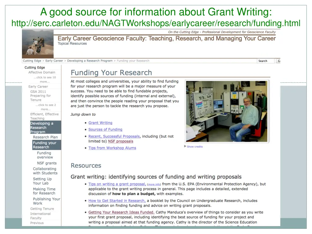 a good source for information about grant writing