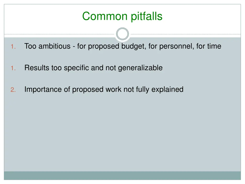 common pitfalls