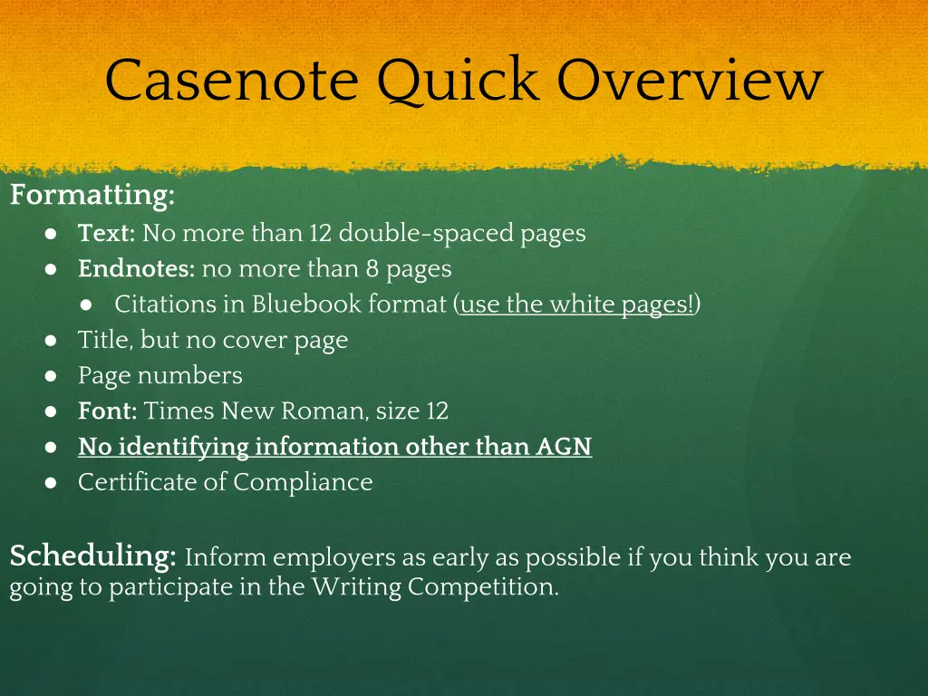 casenote quick overview
