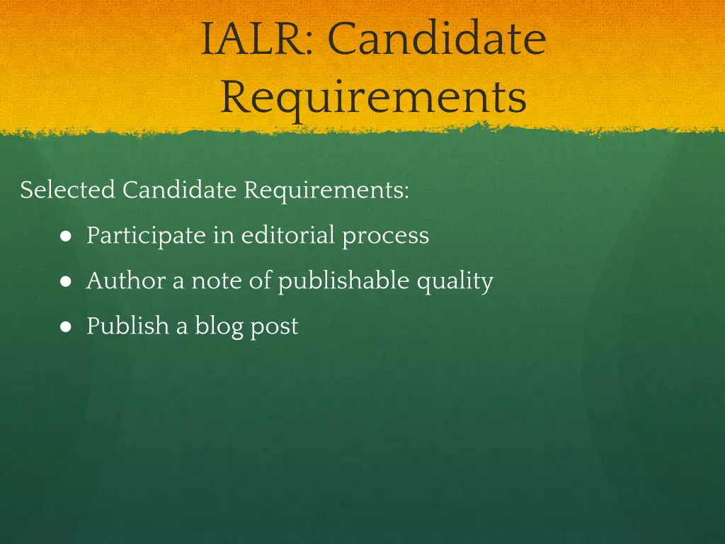 ialr candidate requirements