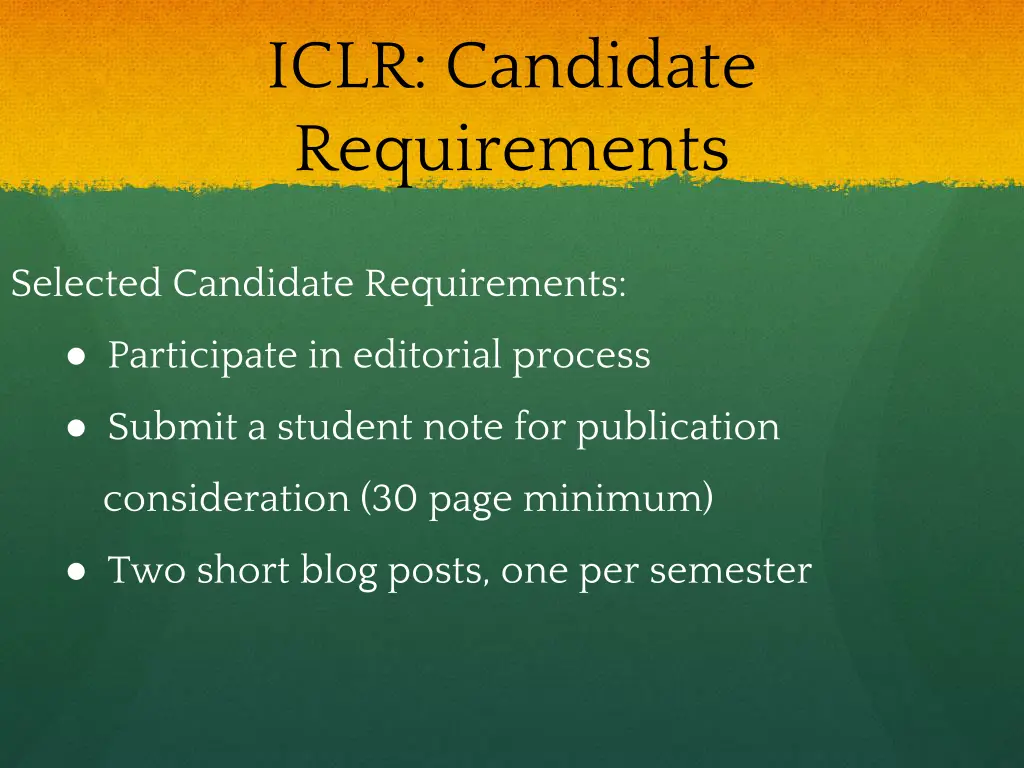 iclr candidate requirements