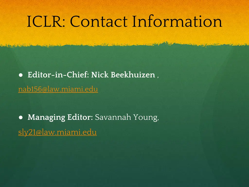 iclr contact information