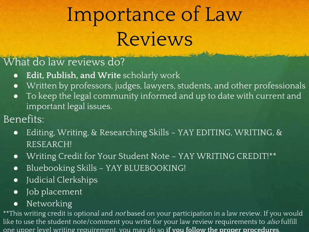 importance of law reviews what do law reviews