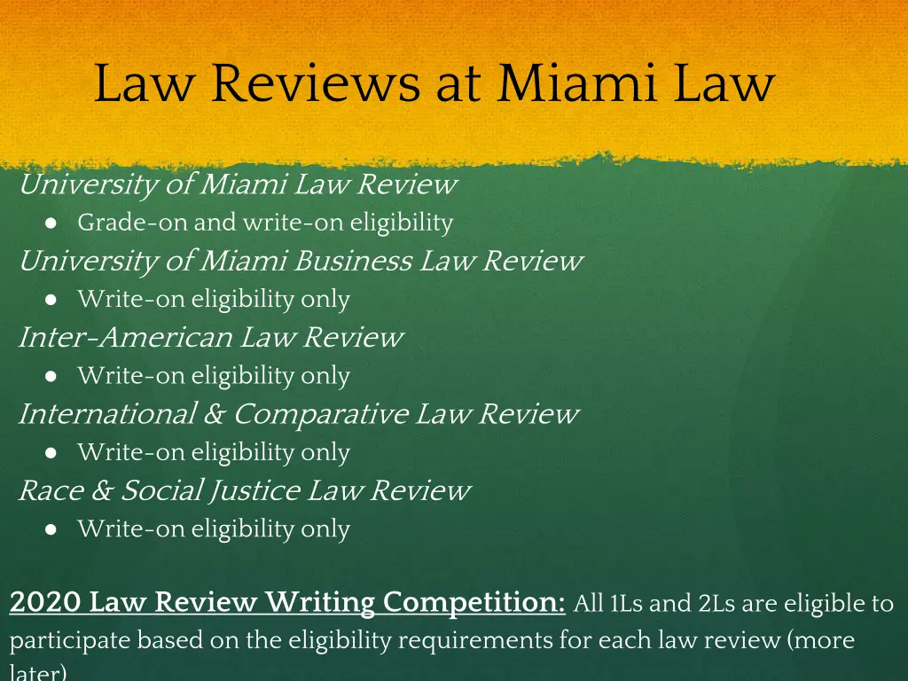 law reviews at miami law