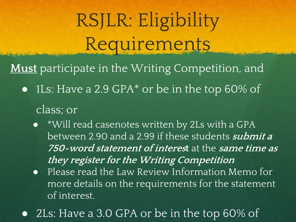 rsjlr eligibility requirements