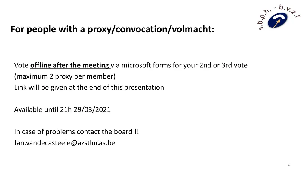 for people with a proxy convocation volmacht