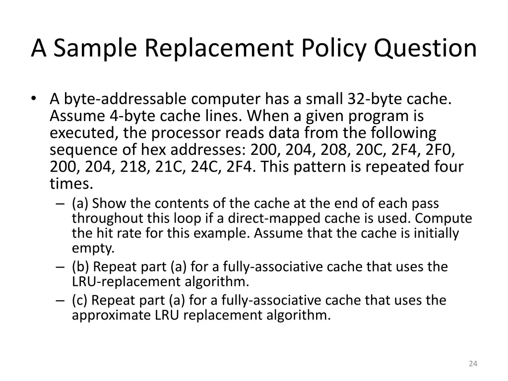 a sample replacement policy question