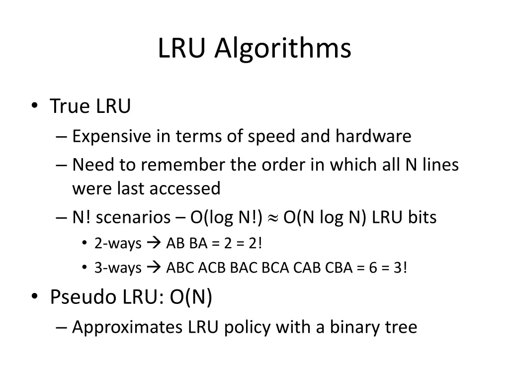 lru algorithms