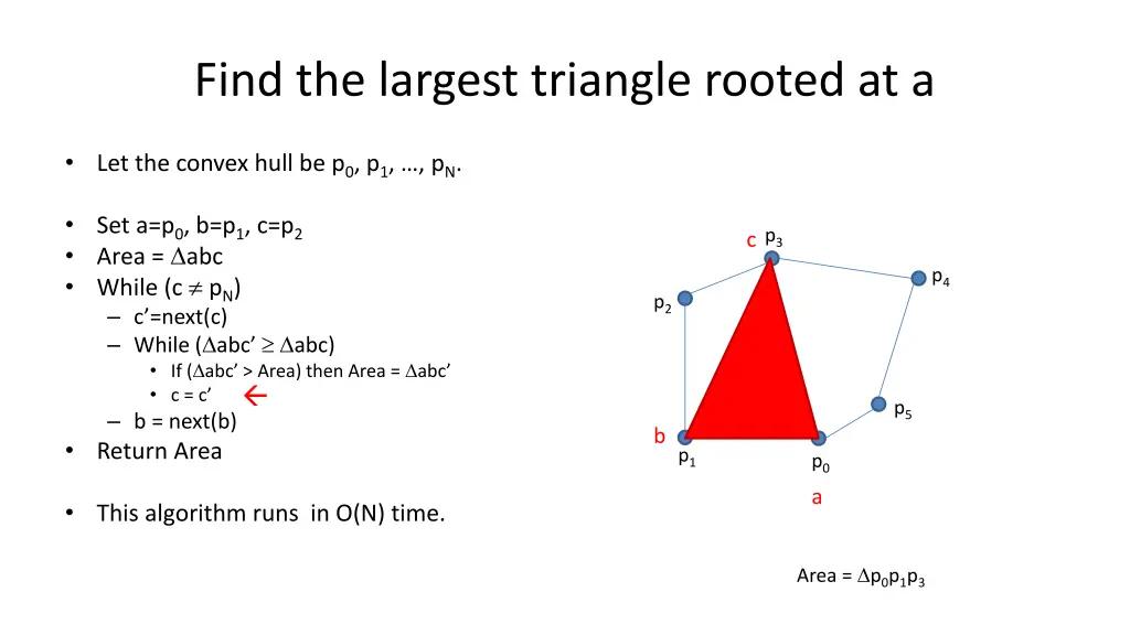 find the largest triangle rooted at a 3