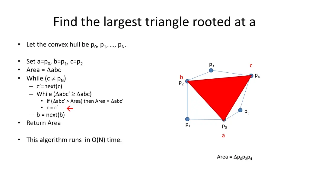 find the largest triangle rooted at a 5