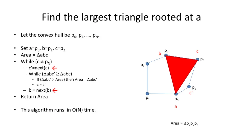 find the largest triangle rooted at a 6