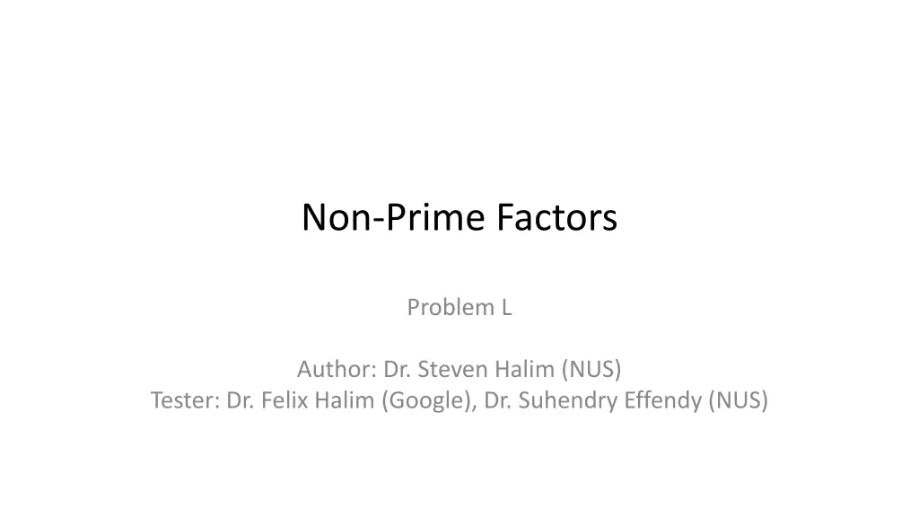 non prime factors
