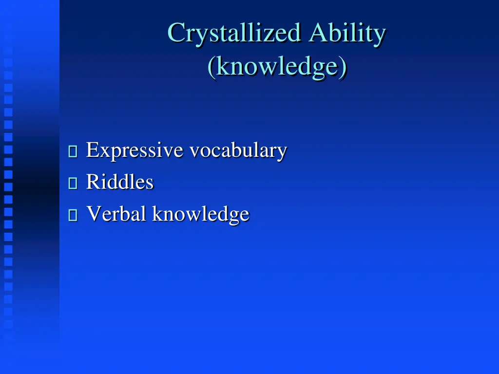 crystallized ability knowledge