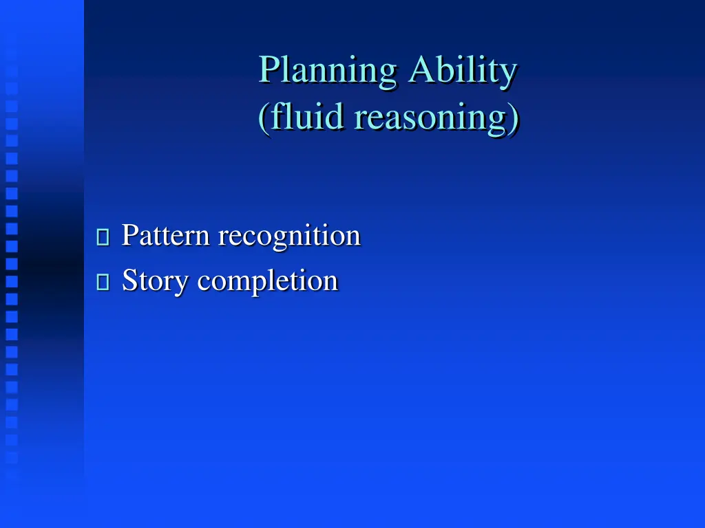 planning ability fluid reasoning