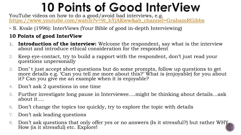 10 points of good interview youtube videos