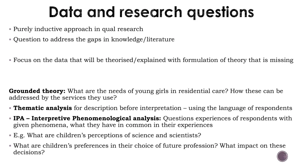 data and research questions