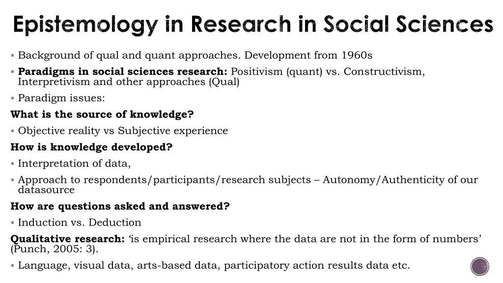 epistemology in research in social sciences