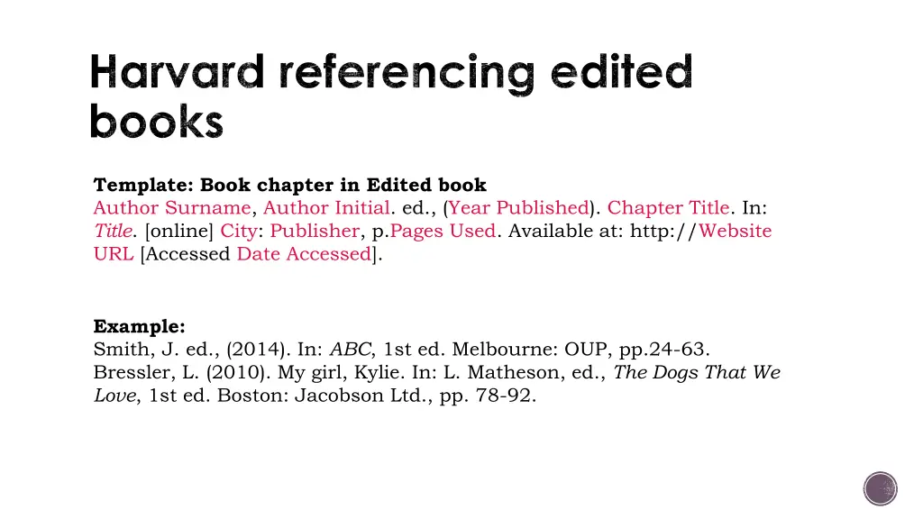harvard referencing edited books