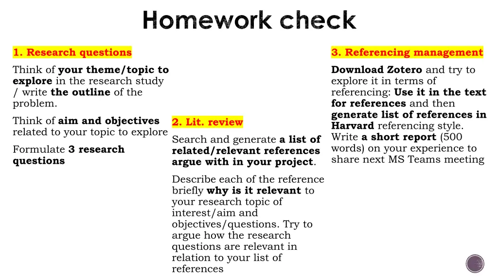 homework check